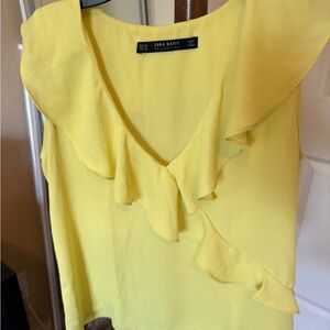 Used Zara sleeveless ruffle top- size XS